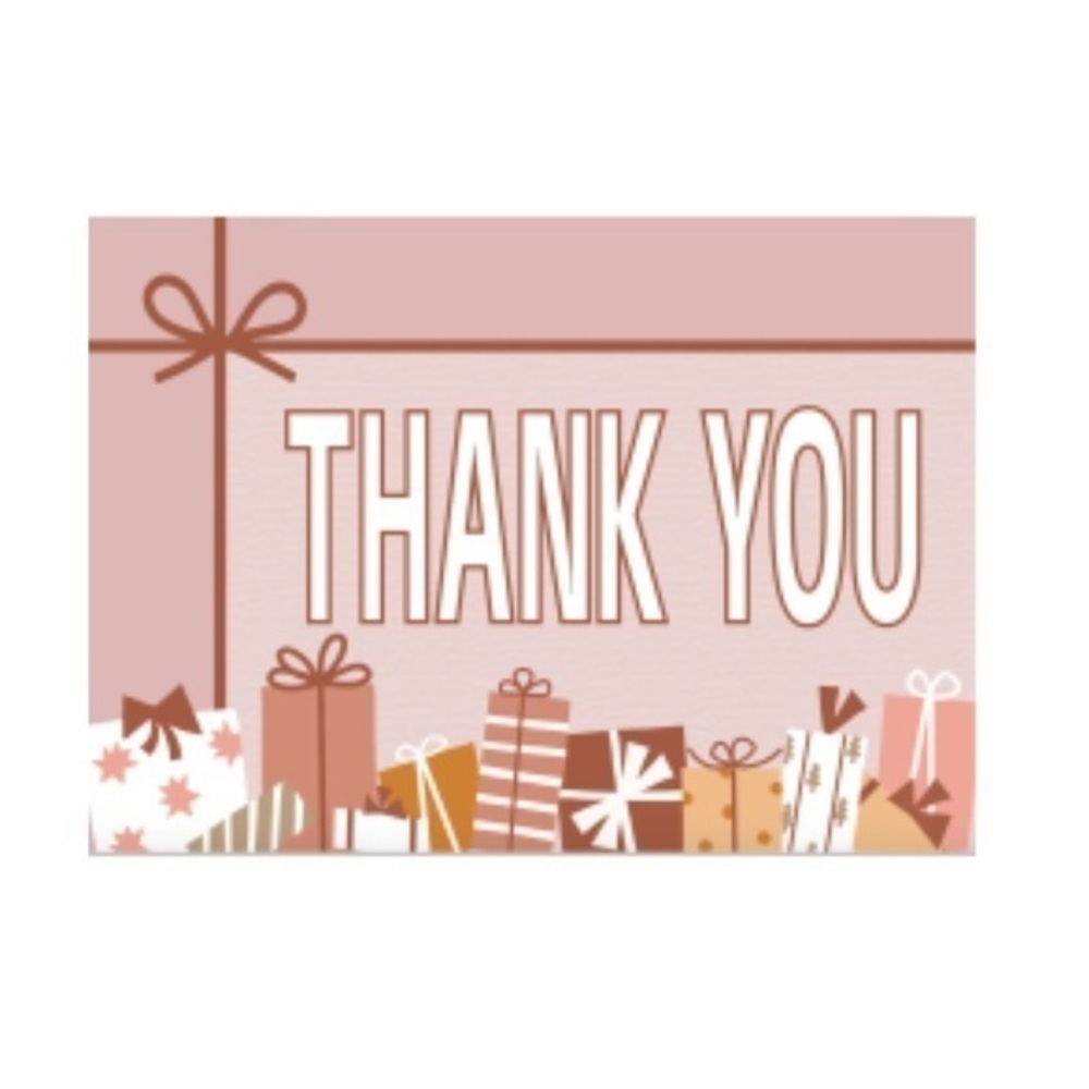 20 (4” x 6”) Thank You Cards with Gift Design - Picture 3 of 3